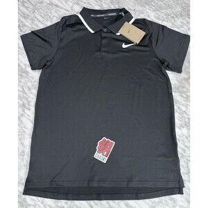 Nike Court Advantage Dri-FIT Tennis Polo Black White Men's Large FD5317 010